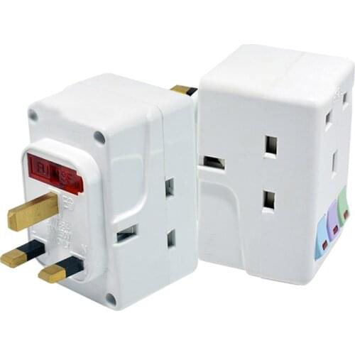 UK Plug 250V 13A Portable Multi 1 to 3 ways Travel Adapter Power Socket with ON/OFF Independent Control Switch Conversion Plug