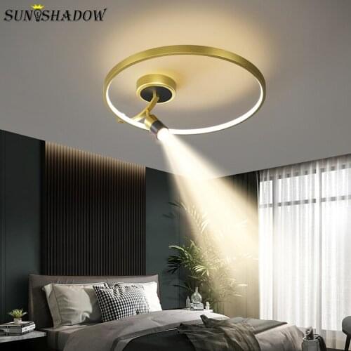 Indoor Modern Ceiling Light Aluminum Led Ceiling Lamp 110v 220v For Living Room Bedroom Dining Room Led Luminaires Black&Gold