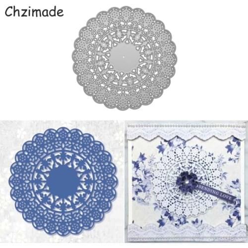 Chzimade English Doily Stencil Metal Cutting Dies For Scrapbooking Practice DIY Album Card Making Handmade Crafts