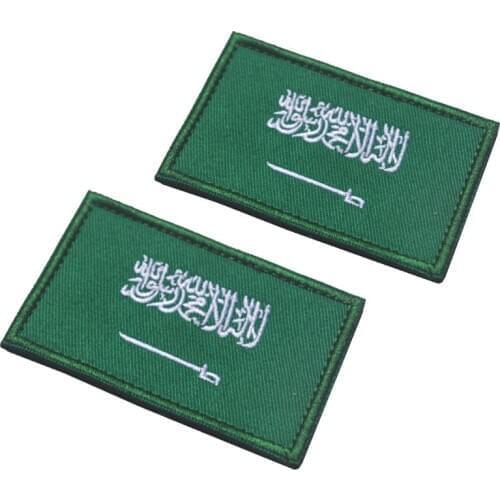 Embroidered Saudi Arabia country flag patch hook back tactical military badges National Emblem patches for jacket cap
