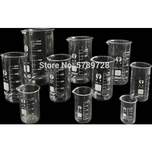 High borosilicate glass beaker with scale,High-type clear glass measuring cup 50ml to 1000ml Chemical experiment glass container