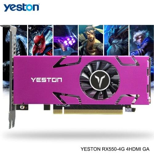 Yeston Radeon RX 550 GPU 4GB GDDR5 128bit Gaming Desktop computer PC Video Graphics Cards HDMI-compatible X4 use simultaneously