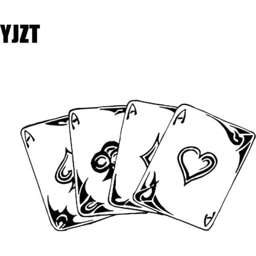 YJZT 16.8*9.3CM Car Sticker Vinyl Poker Motorcycle Decoration Graphic C12-0057
