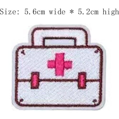 1pc Free Shipping Medicine Chest 5.2cm High Iron On Sew For Left Chest/Applique/Stickiness/First Aid/Doctor