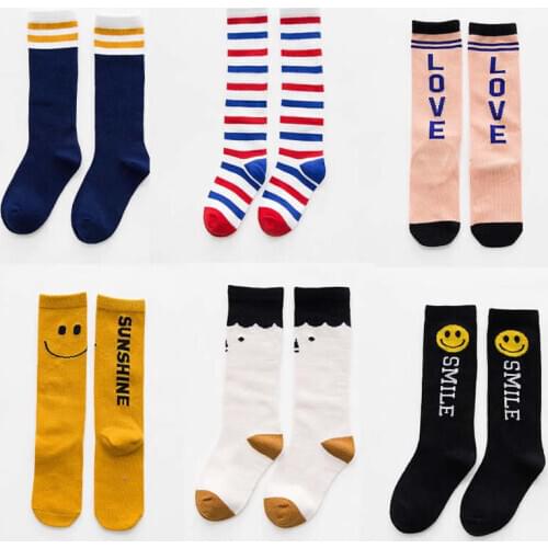 2020new style Baby Knee high Socks for Girls Boys Kids Knee Socks non-slip Cotton Soft Elastic Toddler Warm knee high Sock sweet