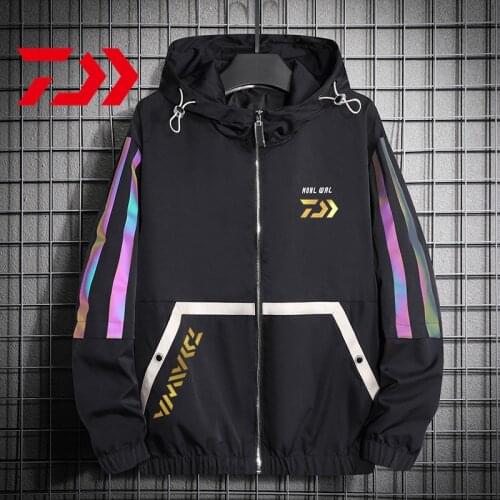 2021 Daiwa Fishing Suit Men Spring Autumn Thin Fishing Clothing Hooded Sports Hiking Fishing Jacket Outdoor Clothes Fishing Wear