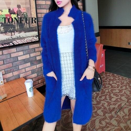 2021 100% Pure Mink Cashmere Long Coat Lady Fashion Pure Real Mink Cashmere Nature Fur Jacket Wholesale OEM Sweater FP941