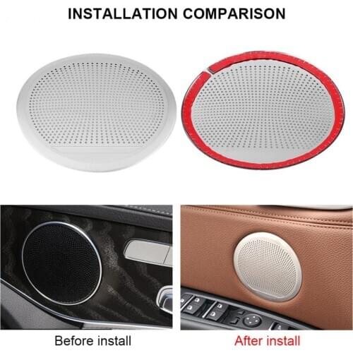 4PCS Stainless Steel Car Audio Speaker Door Trim Covers Silver For BMW X5 X6 F15 F16 2014 2015 2016 2017 2018 Car Styling
