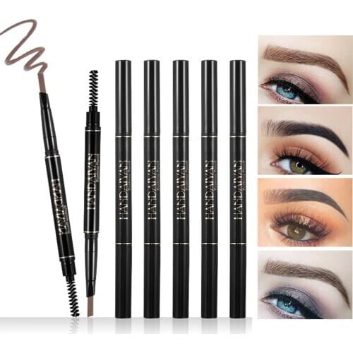 5 Color Eyebrow Tattoo Pencil Brush Double Ended Microblading Lasting Fine Sketch Tint Liquid Eyebrow Pen Makeup with Brush