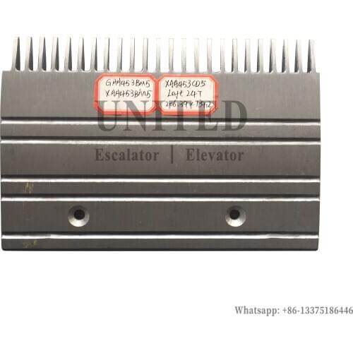Escalator Aluminum Comb Plate GAA453BM5 L206mm Hole Pitch 102mm Left 24 Teeth