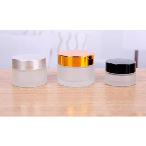 50pcs 10g High grade Frosted Amber Glass Jars Bosx Cosmetic Cream Bottles Facial Cream Silver Cap Glass Case cosmetic containers
