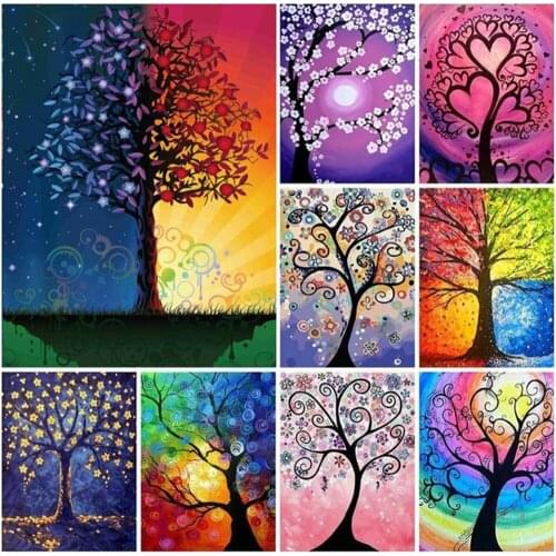5D DIY Diamond Painting Four Seasons Tree Special Shape Diamond Painting Rhinestone Crystal Diamond Home Decoration