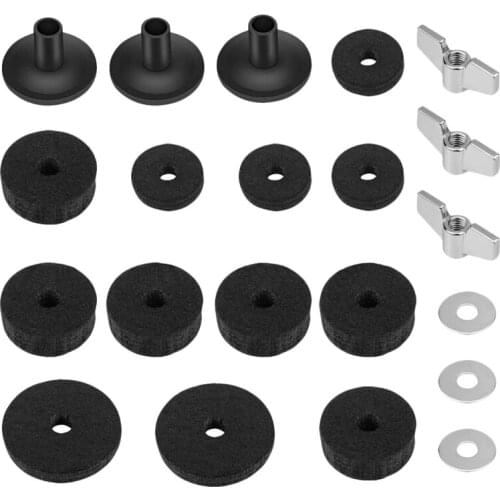 21 Pieces Replacement Accessories Cymbal Stand Sleeves Cymbal Felts With Washer & Base Wing Nuts Replacement For Drum Set