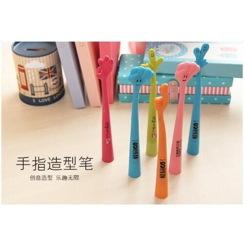 Free shipping 100pcs/lot customized logo plastic pen; promotional ballpoint pen; cheap pen; writing pen; finger shape pen sp47