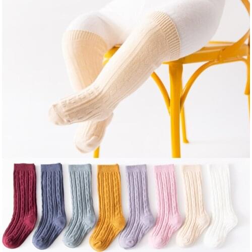 Toddler Kids Knitting Socks Sock Baby Unisex Sports Sleep Home Over-Knee Solid Wear Children Accessory Kids Cotton Clothing