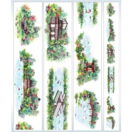 Ancient Style Building Washi Tape for Card Making Bullet Journal DIY Scrapbooking Label Sticker