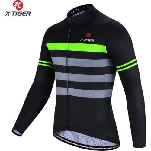 X-Tiger New Spring/ Autumn Long Sleeve Cycling Jersey MTB Bike Clothes Cycling Clothing Bicycle Sportwear Maillot Ropa Ciclismo