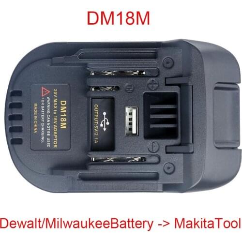 Lithium Battery 20V To 18V Battery Conversion Dm18M Li-Ion Charger Tool Adapter For Milwaukee Makita Bl1830 Bl185