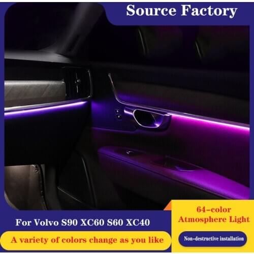 64 Color Ambient light lamp For S60 S90 XC60 XC40 for Volvo Atmosphere Advanced Light Decoration lamp