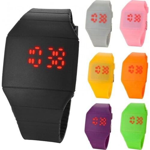 40%HOT Fashion Men Lady Touch Digital LED Silicone Sport Wristwatch Ultra-thin Watch