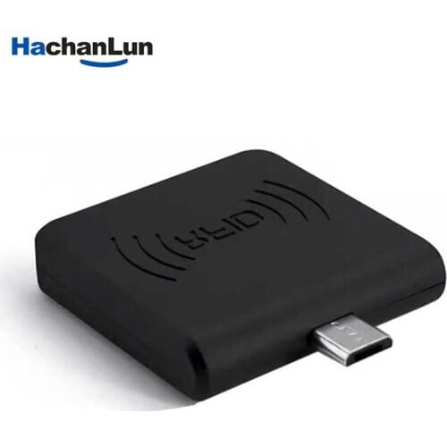 HaChanLun High quality Mini RFID Copier 13.56MHZ Smart Card NFC chip Reader OTG Programmer Support Connection With Mobile Phone