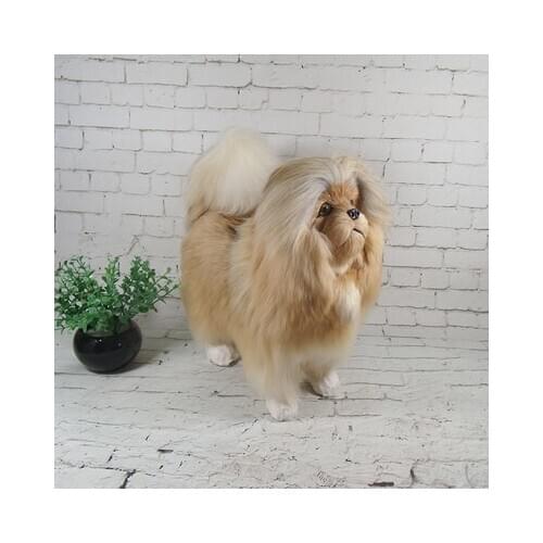 Simulation cute big pekingese 34x16x30cm model polyethylene&furs dog model home decoration props ,model gift d709