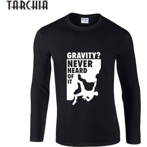 TARCHIA 2017Long Sleeve Slim Fit T Shirt Men Cotton T-Shirt Casual New Fashion Letter Print Men Clothes Solid Color Autumn Wint