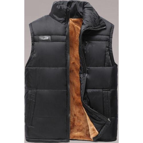 Man Autumn Plus Size Casual Solid Stand Sleeveless Thick Down Parkas Male Winter Zip Warm Down Jackets Men Spring Down Vests