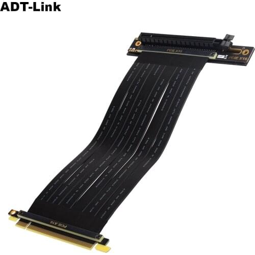 PCI Express 3.0 90 Degree Left Angle PCIe 3.0 x16 Extension Cable 16x Riser Ribbon Extender For Graphics Card Vertical