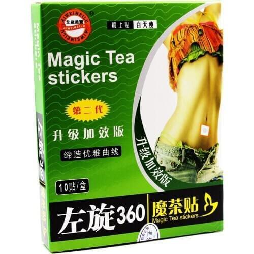 10pcs/bag Burning Fat Patch Magic Tea Stickers Slim Navel Stick Slimming Patch Cream Anti-cellulite Lose Weight Health Care
