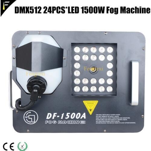 Full RGB 24*3W 3in1 LED Colorful Fogger DMX512 1500w Up Smoke Fog Machine Vertical Gas Column Spary with Tank Capital 2.5L