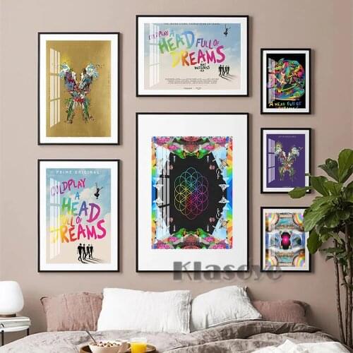 Coldplay Rock Band Star Poster A Head Full of Dreams Movie Music Documentary Film Prints Canvas Painting Bedroom Wall Art Decor