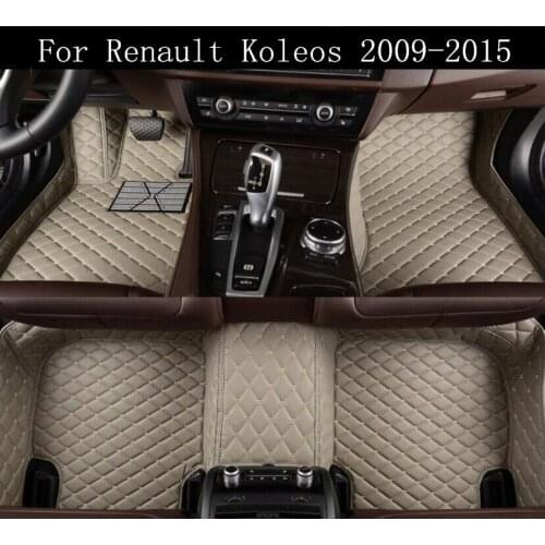Car 3D Luxury Leather Car Floor Mats Fits For 09-15 Renault Koleos 2009-2015 EMS Free shipping