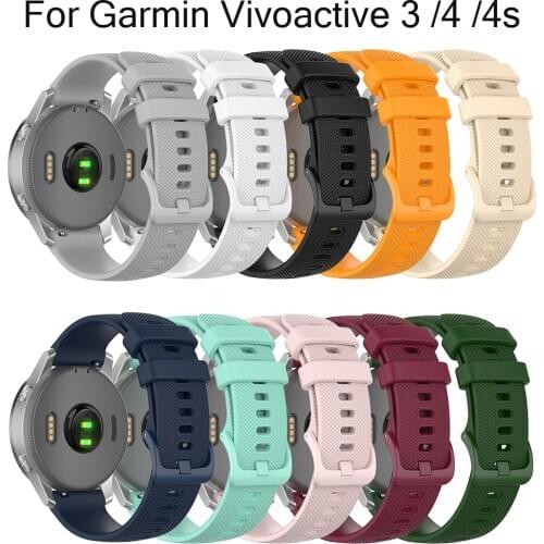 22mm 20mm 18mm Silicone Bracelet For Garmin Vivoactive3 4 4S Smart Watch Band Strap For Vivoactive 4 4S 3 Sport Wristband