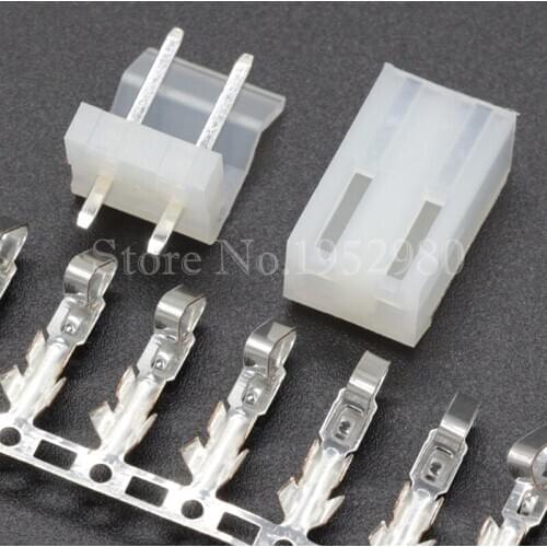 50Set/Lot CH3.96 Connector 2Pin 180 Degree Straight Pin 3.96mm Wafer Pin Header 3.96-A + Terminal + Housing