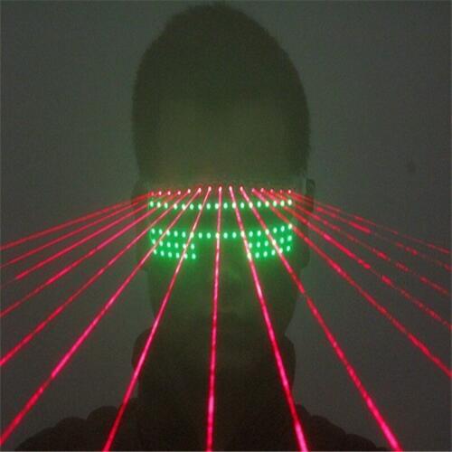 T825 Ballroom dance led costumes dj stage wears singer props party red laser glasses green led light robot man projector disco