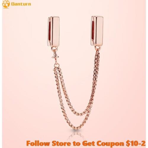 New 925 Sterling Silver Beads Reflexions Floating Safety Chains Charms fit Original Pandora Bracelets Women DIY Jewelry