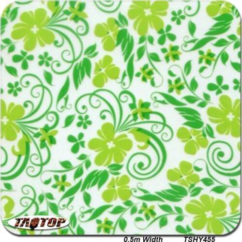TSY455 Hydro Transfer Print Film 0.5M*10M Green Flower Hydro Transfer Film Water Transfer Printing Hydrographic Films
