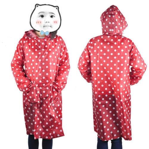Waterproof Raincoat Women Dot Fashion Long Ladies Over Knee With Hood And Packing Pocket Poncho Coat Rainwear