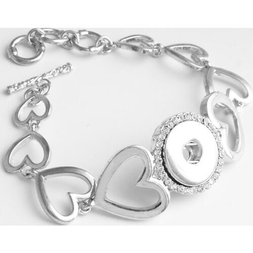 XH398 LOVE 18mm Crystal snap button jewelry Bracelet&Bangles High Quality for Women