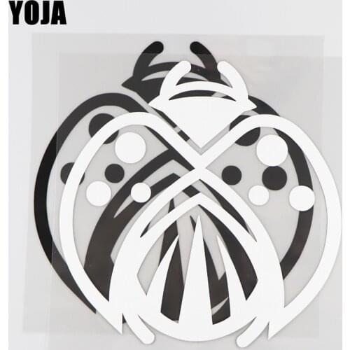 YOJA 16×16.2CM Coccinella Septempunctata Cartoon Animals Vinyl Decal Car Stickers Black/Silve0r 19C-0149