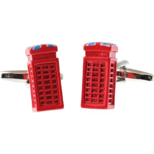 Phone booth modeling spray painting Cufflinks