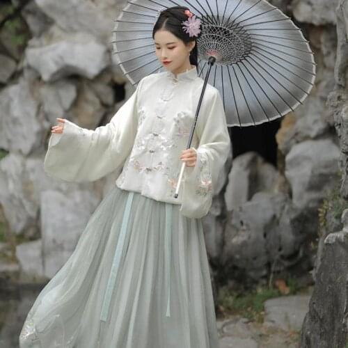 Fairy Princess Costume Tang Suit Chinese Traditional Hanfu Dress For Women Ancient Tang Dynasty Folk Dance Stage Performance