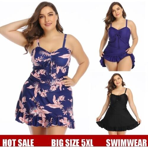 TaoBo 2020 Plus Size 5XL Women Swimwear Drawstring Skirt Large Size Split Swimsuit Girl Beach Bathing Suit Swimwear Biquinis