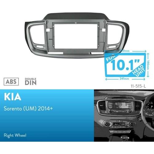 10.1 inch Car Radio Facia Panel for KIA Sorento (UM) 2014+ (Right Wheel) Fascia Dash Kit Install Console Panel Plate Bezel Trim