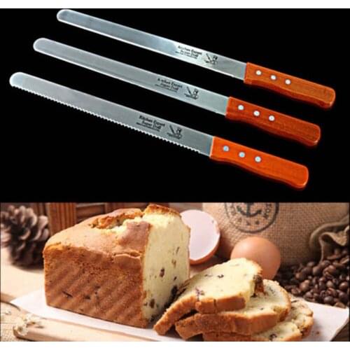 10inch Bread Knife Toast Slicing Knives Cake Slicer Baking Pastry Cutter Cake Tools Cake Tools Serrated Knife With Wooden Handle