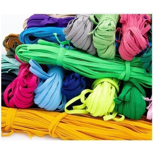 100 Yard 6mm Coloful Mask Elastic Rubber Band Mask Ear Hanging Rope flat Elastic Band DIY Craft Sewing Garment Accessories