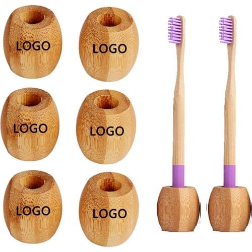 30/40/50pcs Bamboo Toothbrush Holder Individual Wood Stand Natural Holders Bathroom Organizer for Shower Wooden Tooth Brush Oral