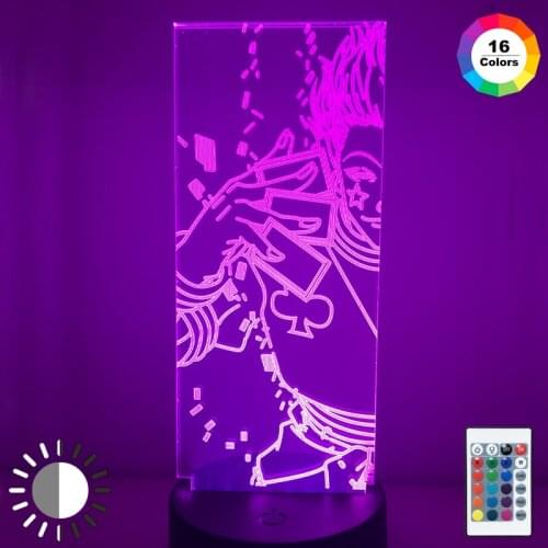 3D Led Anime Acrylic Night Light Cute Nightlight for Bedroom Decor Fashion Light Anime Hunter X Hunter Hisoka Lamp Kid Xmas Gift