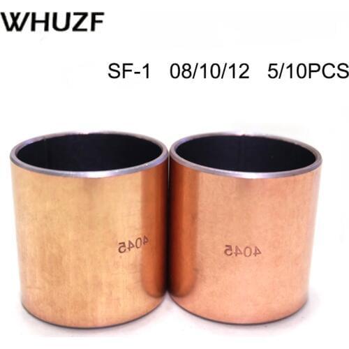 5/10PCS Inner Diameter 8 10 12 14mm SF-1 Self-lubricating Bearing Oilless Bushing Sleeve Heigh 5-20mm